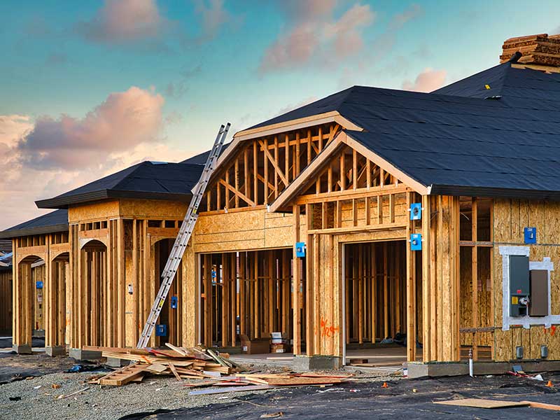 Framing and roofing of residential home - Mission Building and Millwork